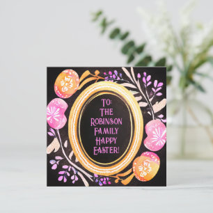 Pastelleier und botanische Rahmen Feiertagskarte