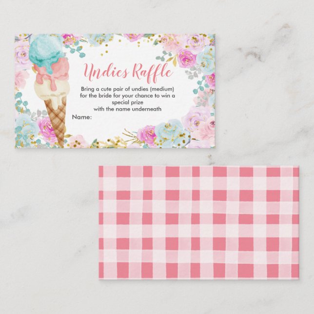 Pastelleis Cream Undies Raffel Umschließkarte Begleitkarte (Vorne/Hinten)