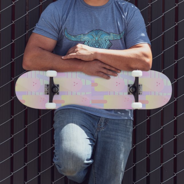 Pastelleis Creme Pop Muster Skateboard (Außenbereich 3)
