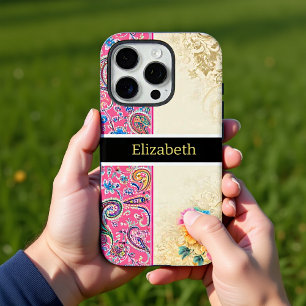 Pastellene Paisley-Blüten und Whimsical-Blush iPhone 16 Pro Hülle