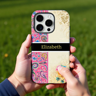 Pastellene Paisley-Blüten und Whimsical-Blush iPhone 16 Pro Hülle