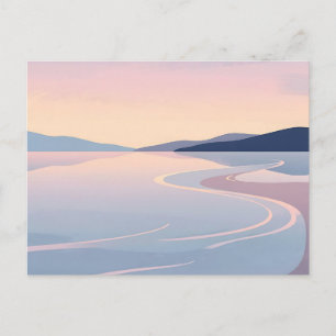 Pastellene Serenity-Gewundene Flusslandschaft Postkarte