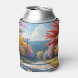 Pastellene Wasserfarbenlandschaft einer herbstlich Dosenkühler