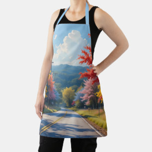 Pastellene Wasserfarbenlandschaft einer herbstlich Schürze