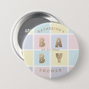 Pastellfarbblock Goldbrasse Babydusche Button