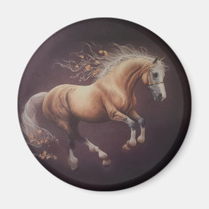Pastellfarbe eines laufenden Pferdes Magnet