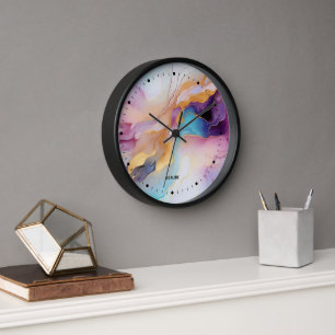 Pastellfarben abstrakt moderne Monogramm Uhr