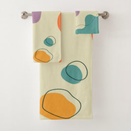 Pastellfarben abstrakte Formen moderner Hintergrun Badhandtuch Set