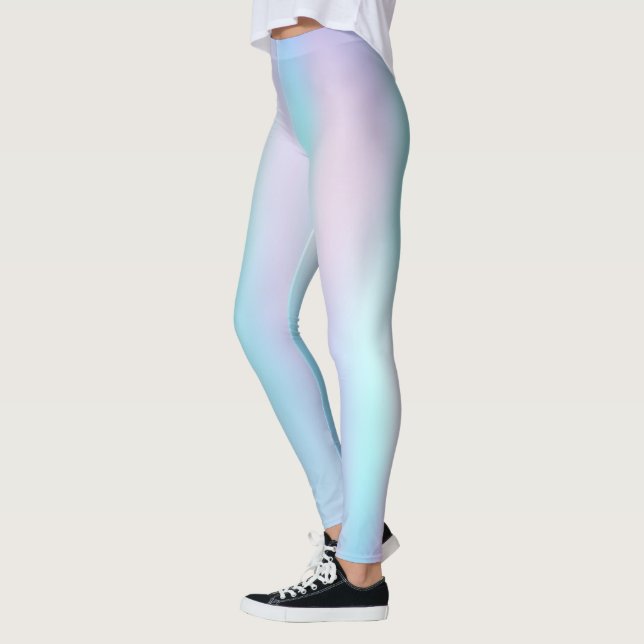 Pastellfarben Abstrakter irisierender Hintergrund Leggings (Links)