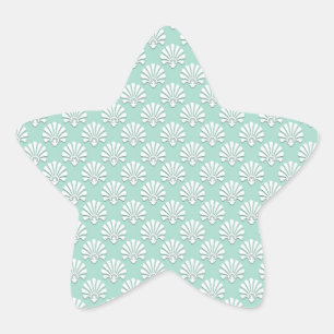 Pastellfarben Aquamarines Grün- und Weißmuster Stern-Aufkleber