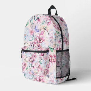 Pastellfarben Ästhetische Blume Bedruckter Rucksack