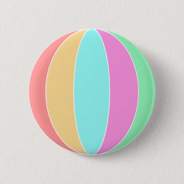 Pastellfarben Beach Ball Button (Vorderseite)