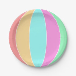Pastellfarben Beach Ball Pappteller