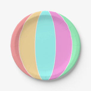 Pastellfarben Beach Ball Pappteller