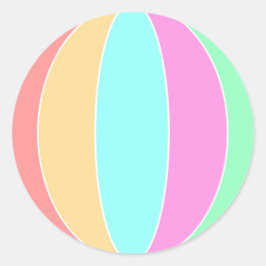 Pastellfarben Beach Ball Runder Aufkleber