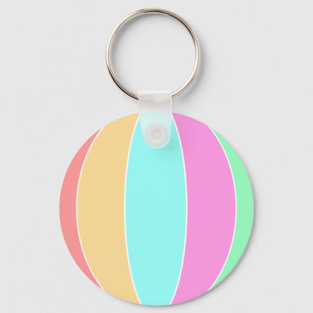 Pastellfarben Beach Ball Schlüsselanhänger (Vorderseite)