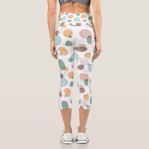 Pastellfarben Bio Formen Nahtloses Muster Capri Leggings