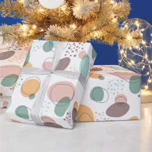 Pastellfarben Bio Formen Nahtloses Muster Geschenkpapier