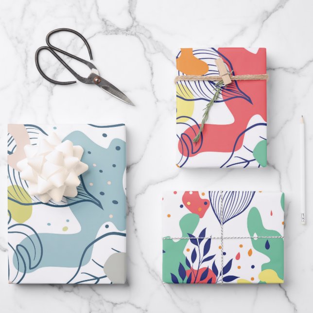 Pastellfarben Blätter und Bio Formen (Vorderseite)