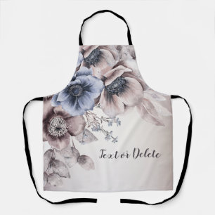 Pastellfarben Blau Beige Blume Schürze