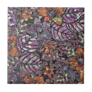 Pastellfarben Blumenmuster Romantische digitale Ku Fliese
