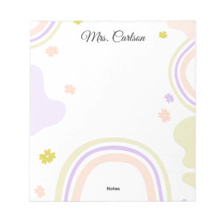 Pastellfarben Boho-Regenbogen-Lehrer-Notizblock Notizblock
