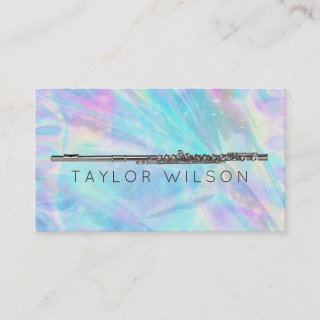 Pastellfarben Flötenlehrer Visitenkarte (Vorderseite)