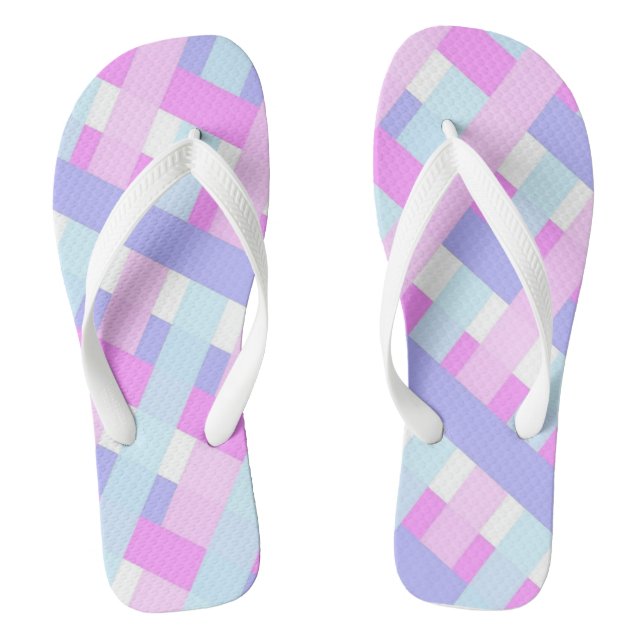 Pastellfarben Frühjahr und Sommer Abstrakte Streif Flip Flops (Fußbett)