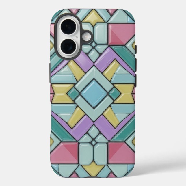 pastellfarben gekachelt Case-Mate iPhone hülle (Rückseite)