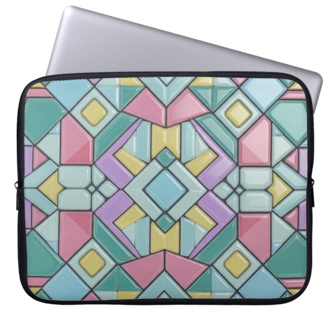 pastellfarben gekachelt laptopschutzhülle (Vorderseite)