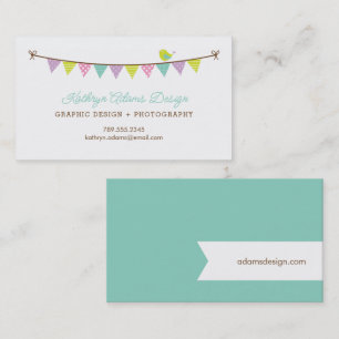 Pastellfarben, Gemusterte Bejagung und Niedlicher  Visitenkarte