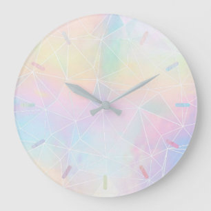 Pastellfarben geometrisches Design Große Wanduhr