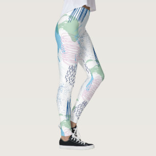 Pastellfarben Geometrisches Muster Leggings
