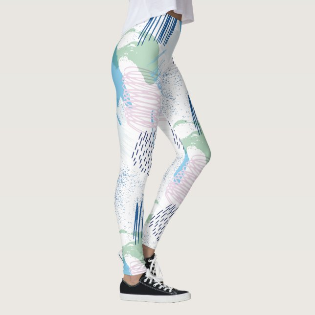 Pastellfarben Geometrisches Muster Leggings (Rechts)