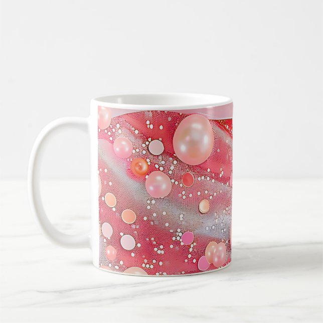 Pastellfarben-Glitzer Perlendruck Kaffeetasse (Links)