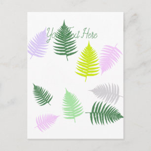 Pastellfarben Glücksfarn Postkarte