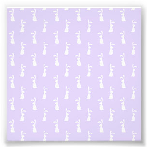 Pastellfarben-Hasenmuster Blaue Hintergrund-Pet Fotodruck