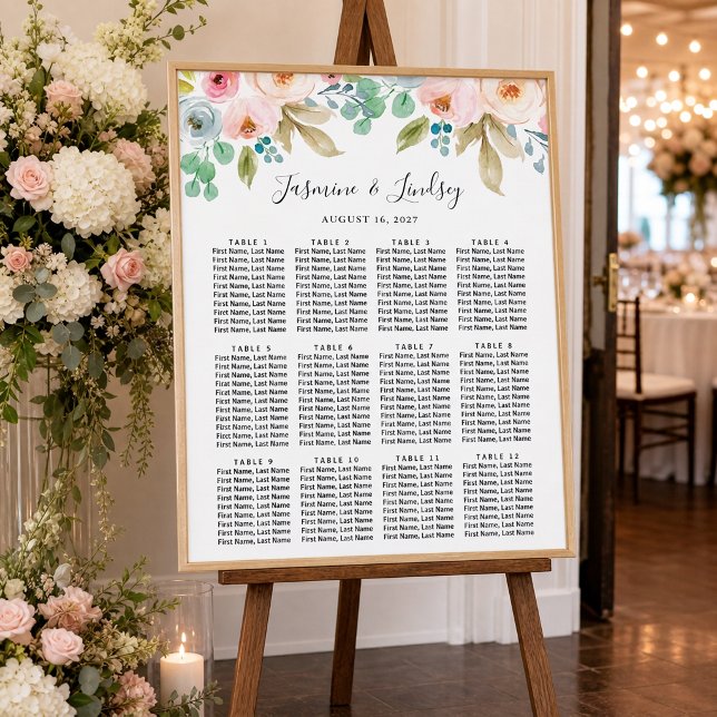 Pastellfarben-Hochzeitstabelle Poster (Von Creator hochgeladen)