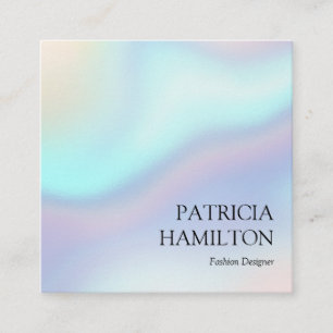 Pastellfarben Holografisch Weiblich Minimalistisch Quadratische Visitenkarte