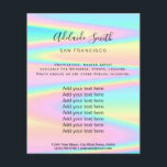 Pastellfarben IMITAT Holograph Flyer<br><div class="desc">Schönheitssalon berufliche Make-up-Künstler Flyer</div>