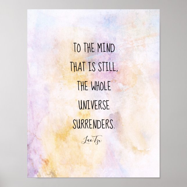 Pastellfarben inspirierend Zen Zitat Lao Tzu Poster (Vorne)