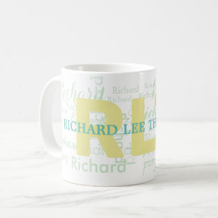 Pastellfarben klare helle Monografie Kaffeetasse