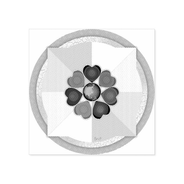Pastellfarben & lila Herzen schlagen Gummistempel (Prägung)