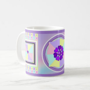 Pastellfarben & lila Herzen schlagen Kaffeetasse