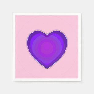 Pastellfarben & lila Herzen schlagen Serviette
