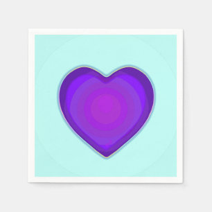 Pastellfarben & lila Herzen schlagen Serviette