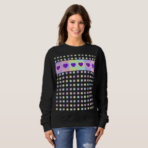 Pastellfarben & lila Herzen schlagen Sweatshirt
