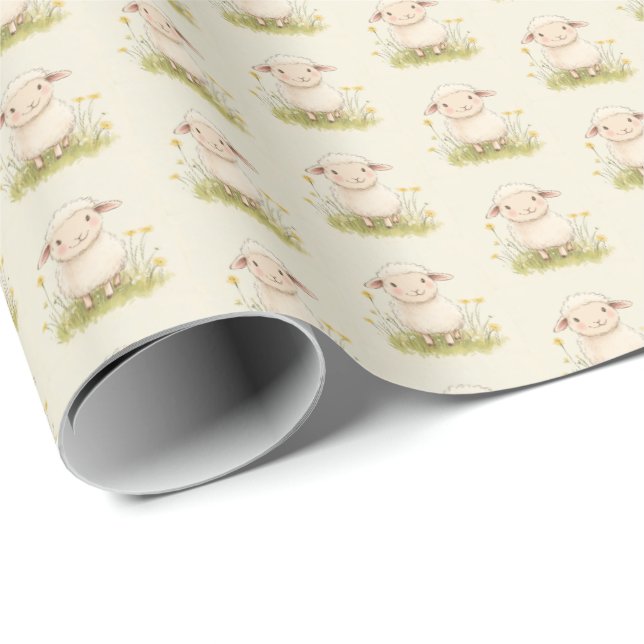 Pastellfarben, nicht nur für Farmliebhaber, Schafe Geschenkpapier (Rolleneckpunkt)