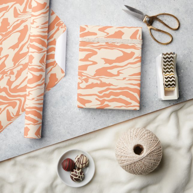 Pastellfarben Orange und Tiger Geschenkpapier (Kunsthandwerk)