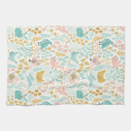 Pastellfarben Ostersymbolmuster Geschirrtuch